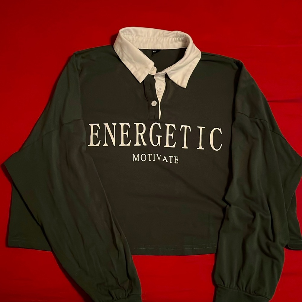 Shein “Energetic” Rugby Crop Top